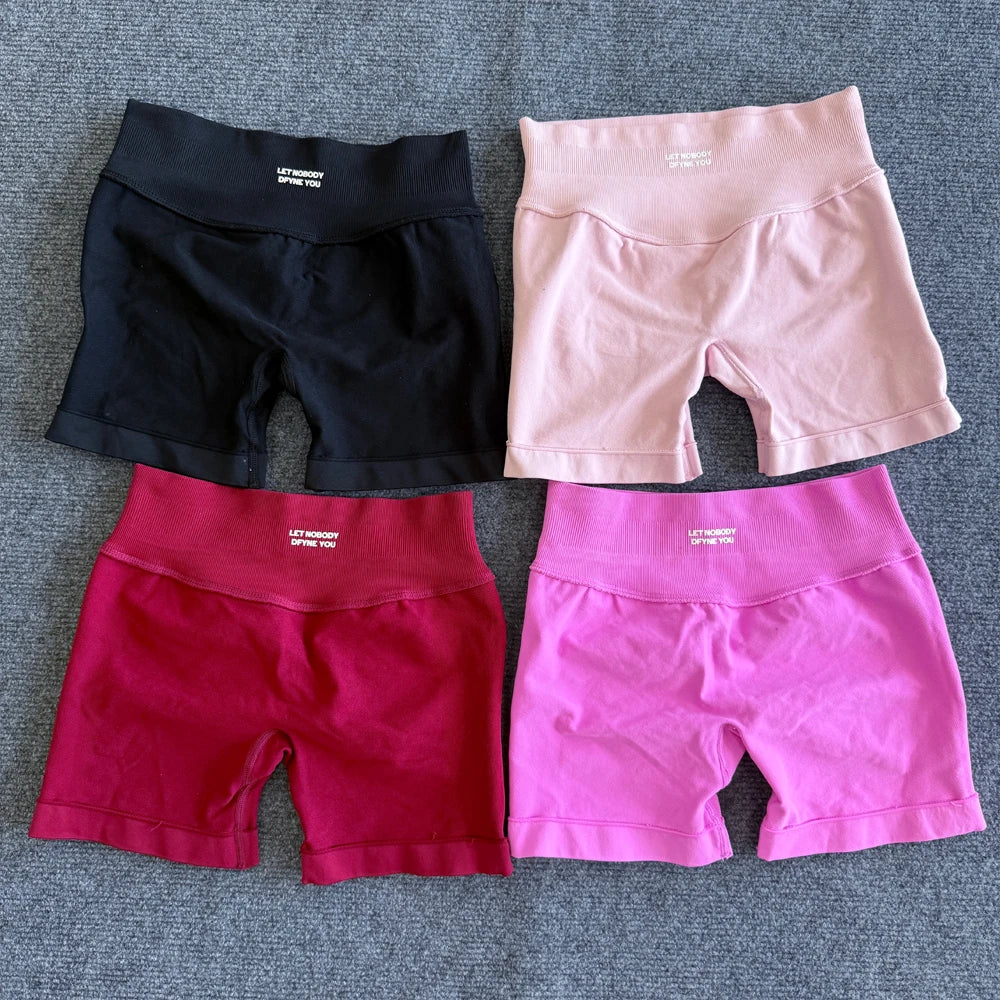 Impact Shorts with Logo Women Seamless Yoga Shorts Scrunch Bum Gym Shorts Workout Biker Short Fitness